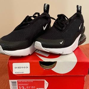 Kids size 13c Black/White Nike Air Max Plus